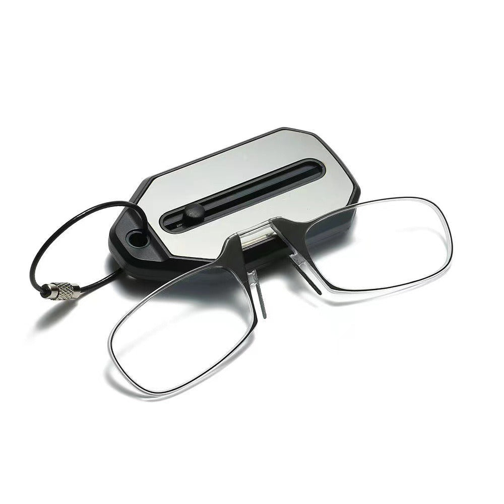 Nose clip presbyopic glasses keychain ultra lightweight carrying elderly glasses wallet glasses reading glasses - Korvel