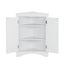 Elegante gabinete de almacenamiento triangular blanco con estantes ajustables
