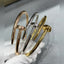 Bracelet à vis V-Gold en diamant pavé - Bracelet en acier titane élégant