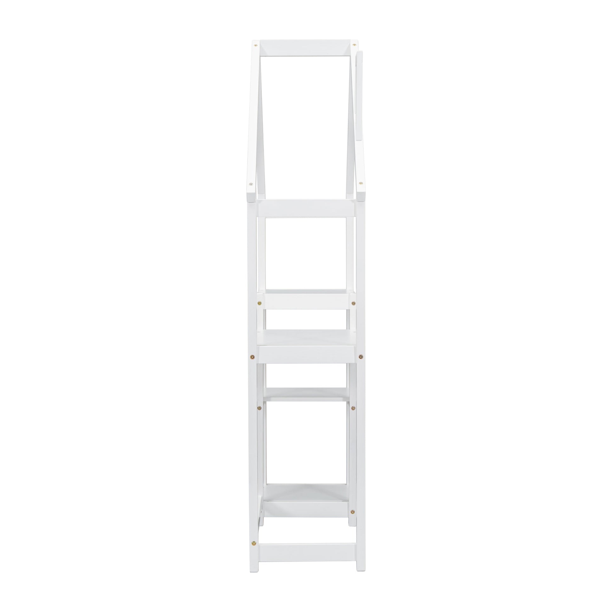 House-shaped Wooden writing Desk,Kids study Table,Bookshelf & Toy Storage,White - Korvel