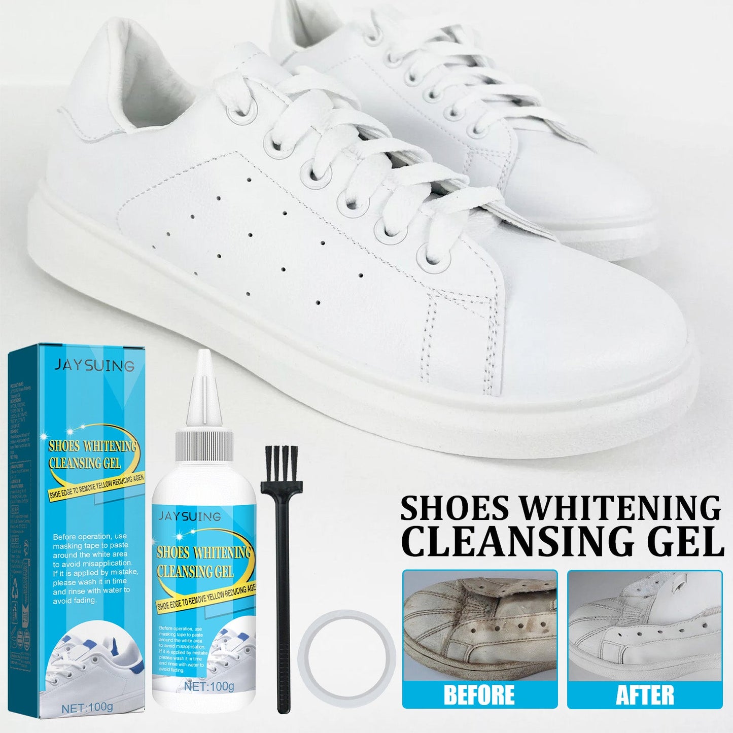 Gel de nettoyage blanchissant pour chaussures premium