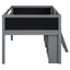 Twin Size Low Loft Bed with Two Movable Shelves and Ladder,with Decorative Guardrail Chalkboard,Gray - Korvel