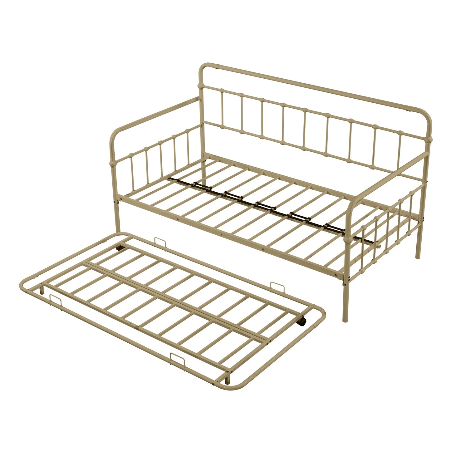 Elegant Bronze Metal Frame Daybed with Trundle