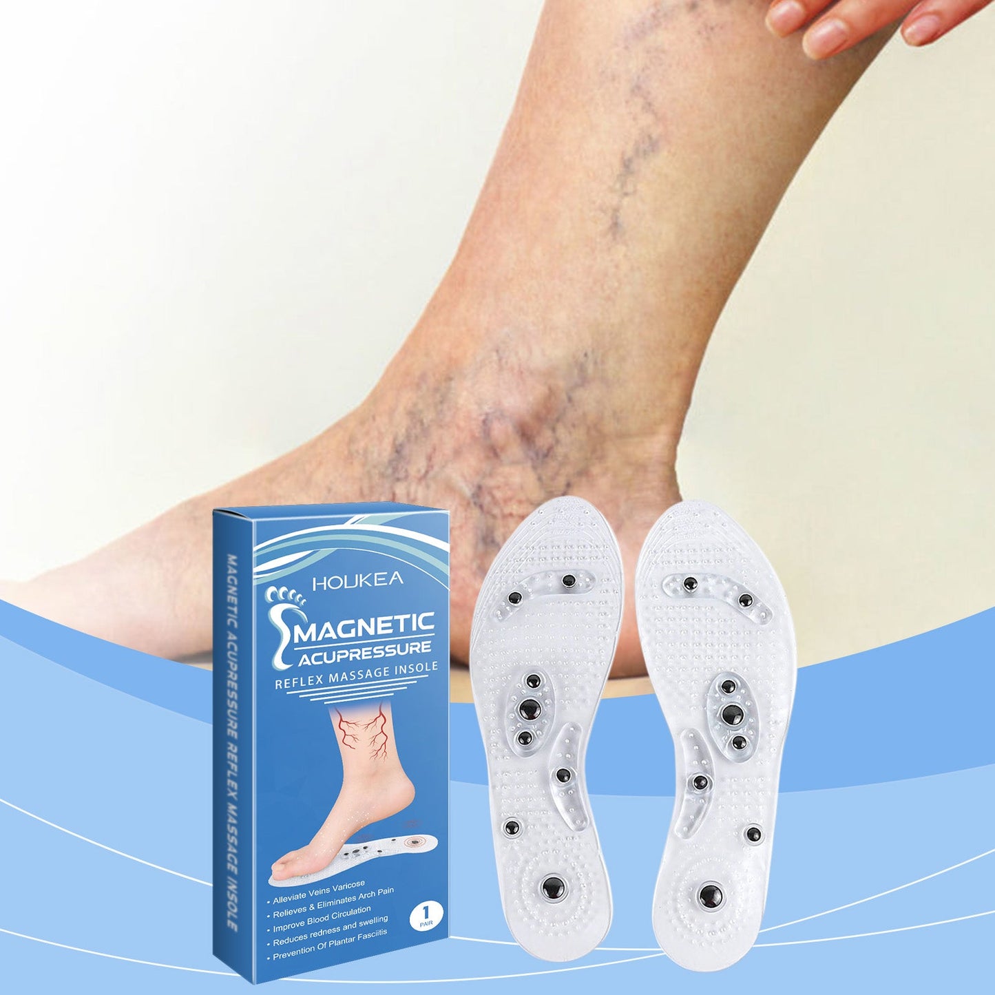 Comfortable Massage Insoles Leg Repair Raised Invisible Support Durable Lightweight Massage Insoles - Korvel
