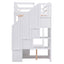 Elegant Twin Size Loft Bed with Wardrobe and Desk in White