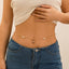 Elegant Zircon Navel Nail Body Chain with Imitation Pearls