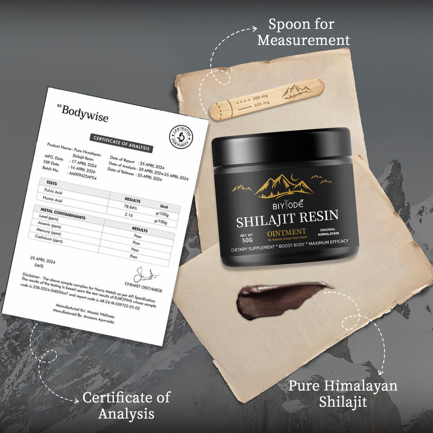 Shilajit paste spot shilajit resin foreign trade shilajit fulvic acid mineral supplement 50g - Korvel