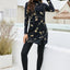Printed Mock Neck Long Sleeve Top and Pants Swim Set - Korvel