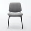 2-piece retro linen chair set with curved wooden backrest, cushioned seat, adjustable metal legs, (gray linen) - Korvel