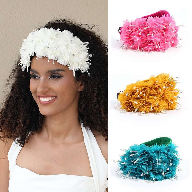 Elegant Wide Edge Fabric Crystal Headband