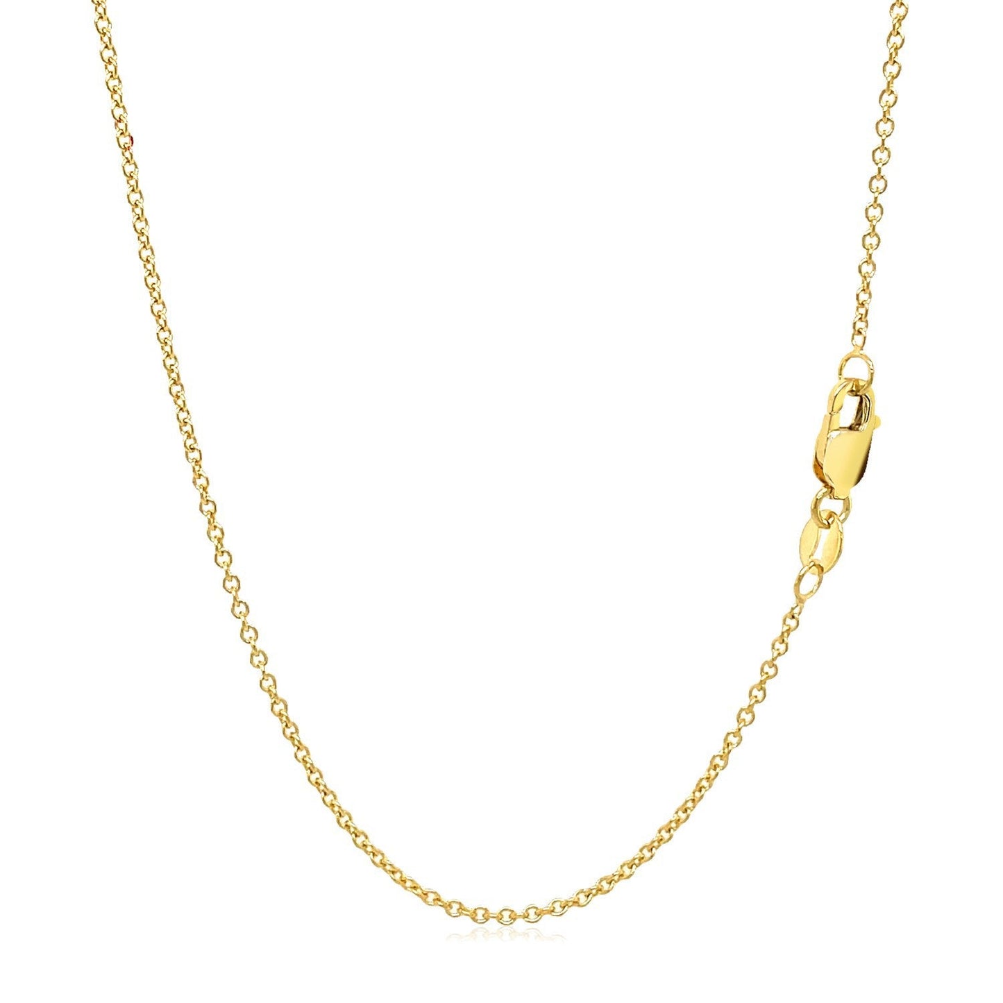 14k Yellow Gold Round Cable Link Chain - 1.3mm