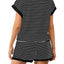 Striped Chic Plus Size Top & Shorts Set