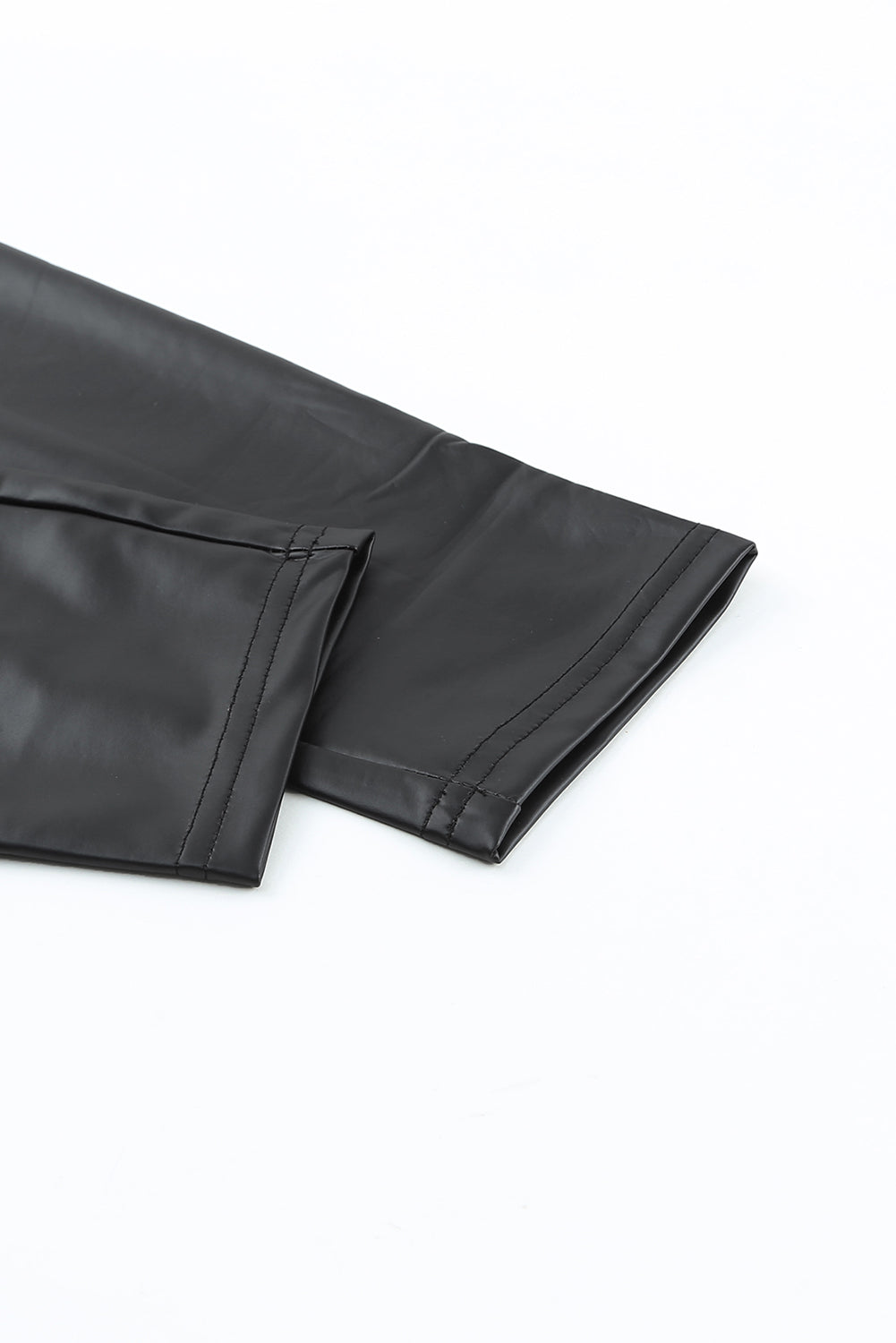 Black Faux Leather High Waist Leggings - Korvel
