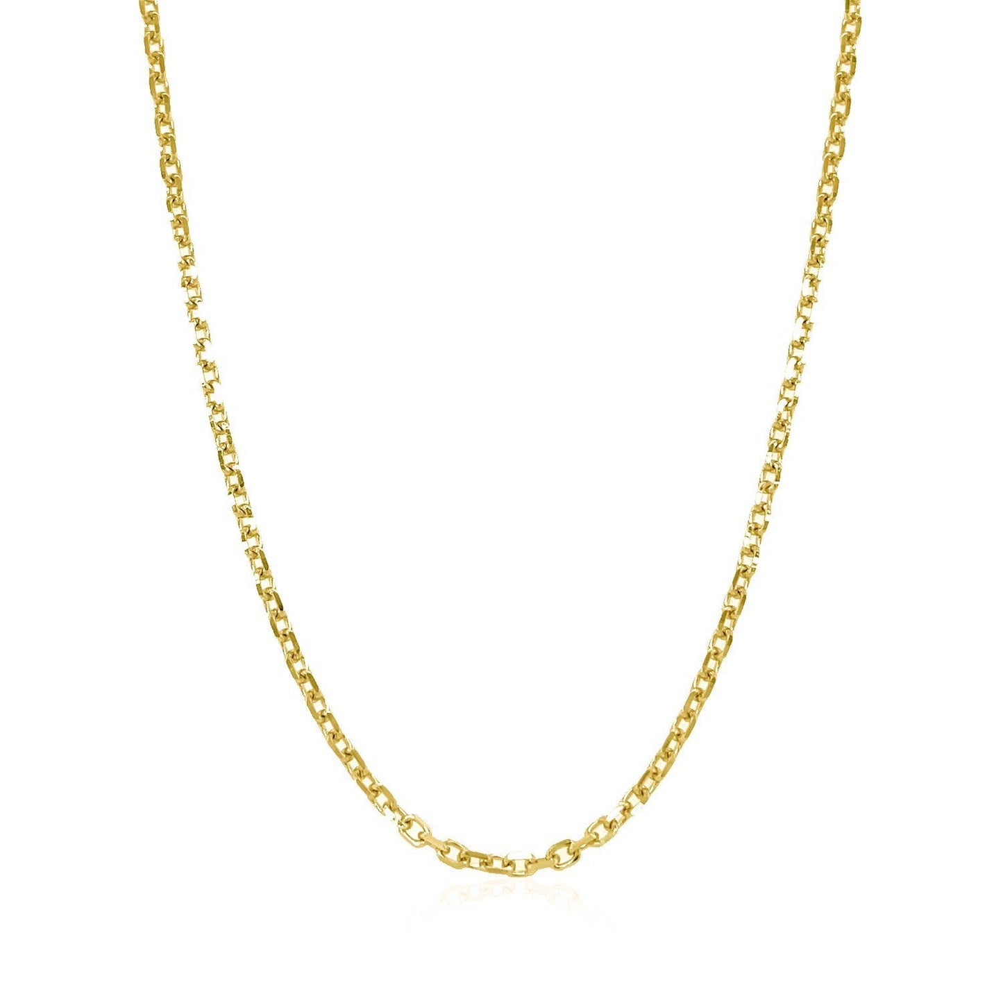 18k Yellow Gold Diamond Cut Cable Link Chain - 1.90 mm