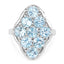 Anillo de Plata de Ley con Topacio Azul Genuino de 5.40 Quilates