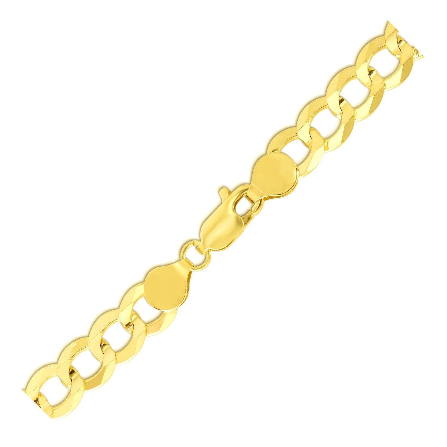 Pulsera Curb de Oro Amarillo de 10k de 7.0mm Elegante
