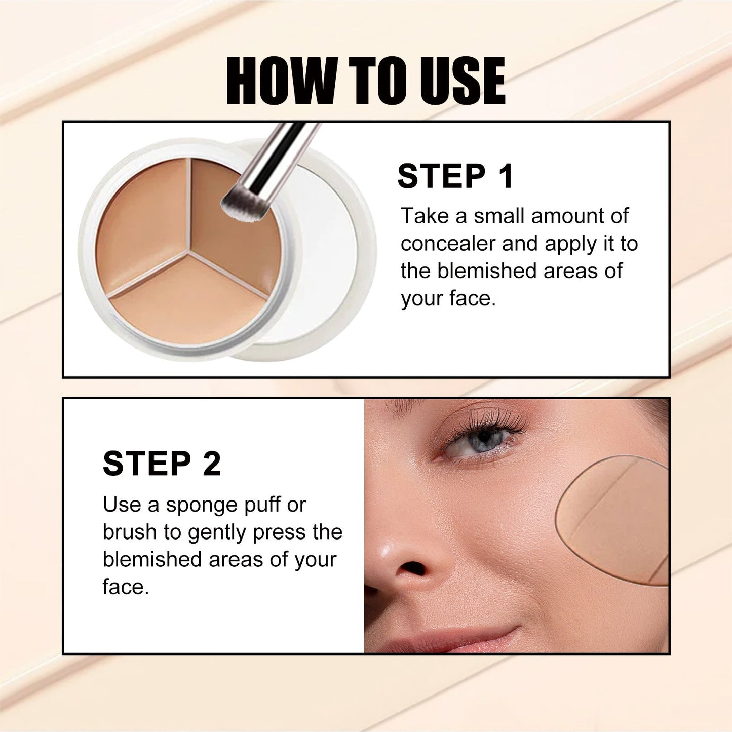 Three-Color Concealer for Flawless Skin