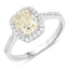 Bague de fiançailles en diamant jaune clair de 2,05 carats certifiée IGI