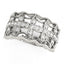 Diamond Studded Four Leaf Clover Ring in 14k White Gold