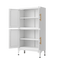 Elegante gabinete de almacenamiento de metal blanco para cocina