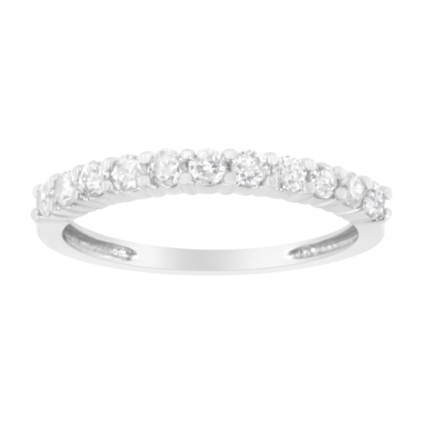 Bague en or blanc 10K avec diamant certifié IGI de 1/2 Cttw - Taille 7