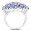 5.93 Carat Genuine Tanzanite Cluster Ring in Sterling Silver