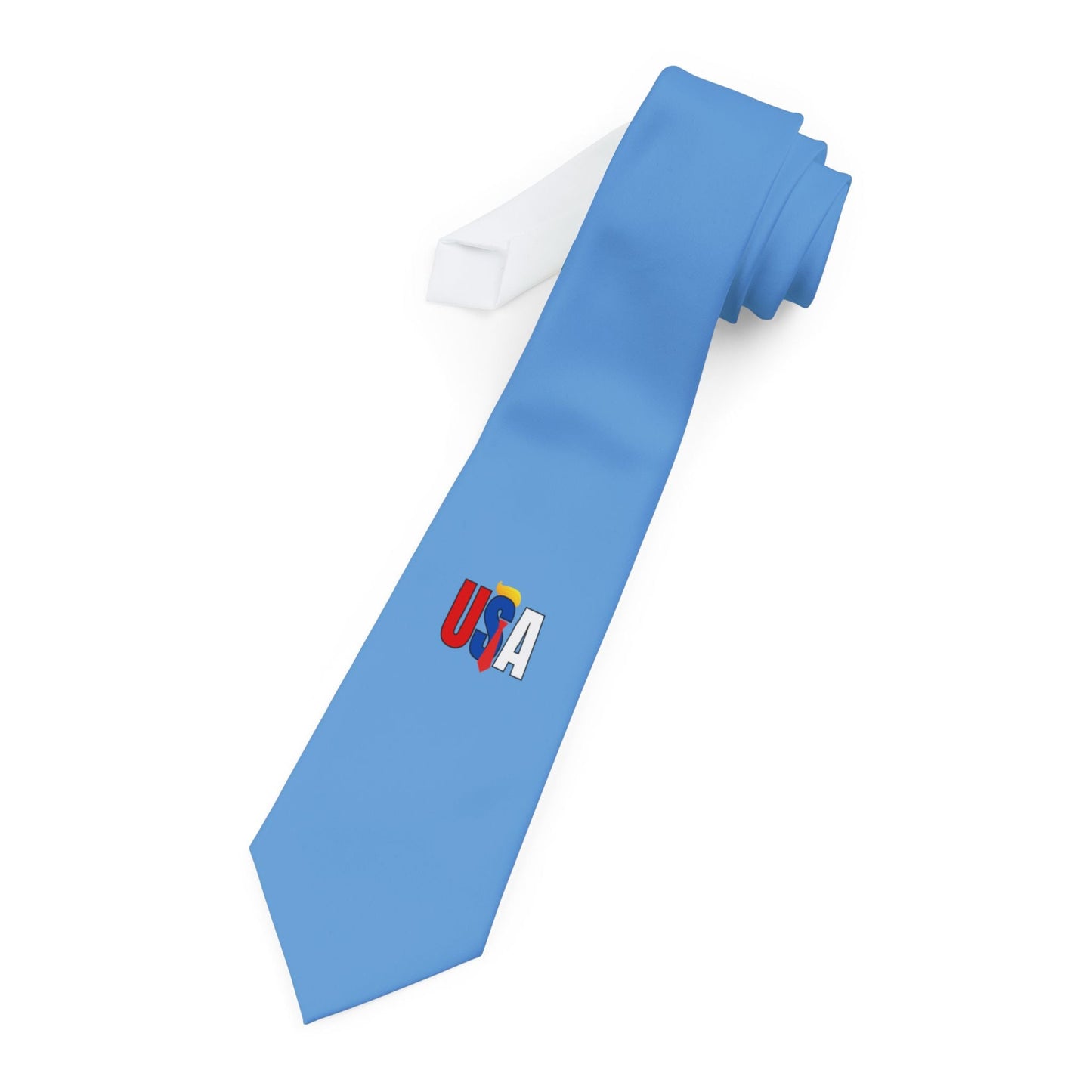 USA Flag Necktie - Blue Patriotic Tie for Celebrations