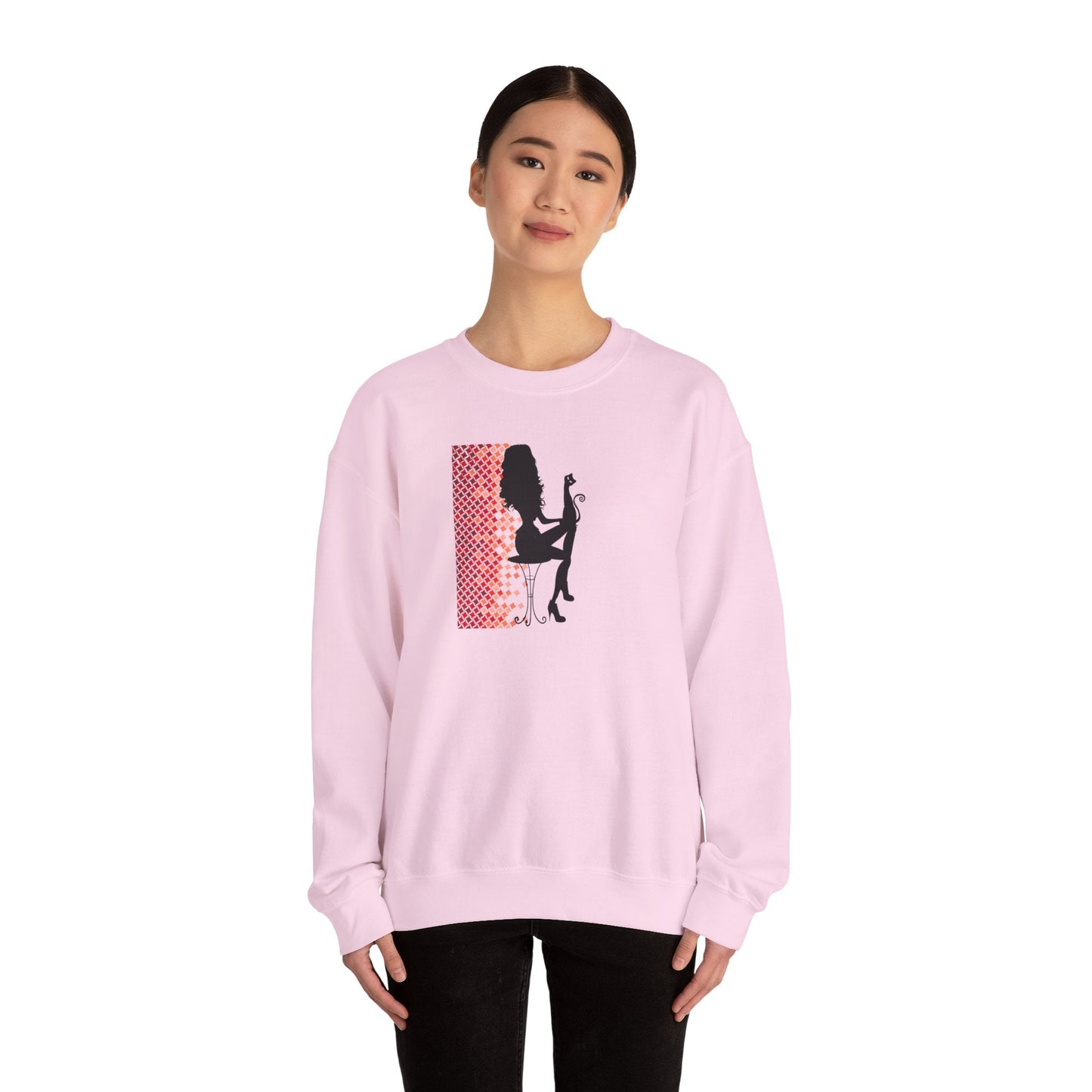 Poised Cat Lady Heavy Blend Crewneck Sweatshirt