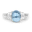 Anillo de plata esterlina con topacio suizo azul genuino de 2.10 quilates