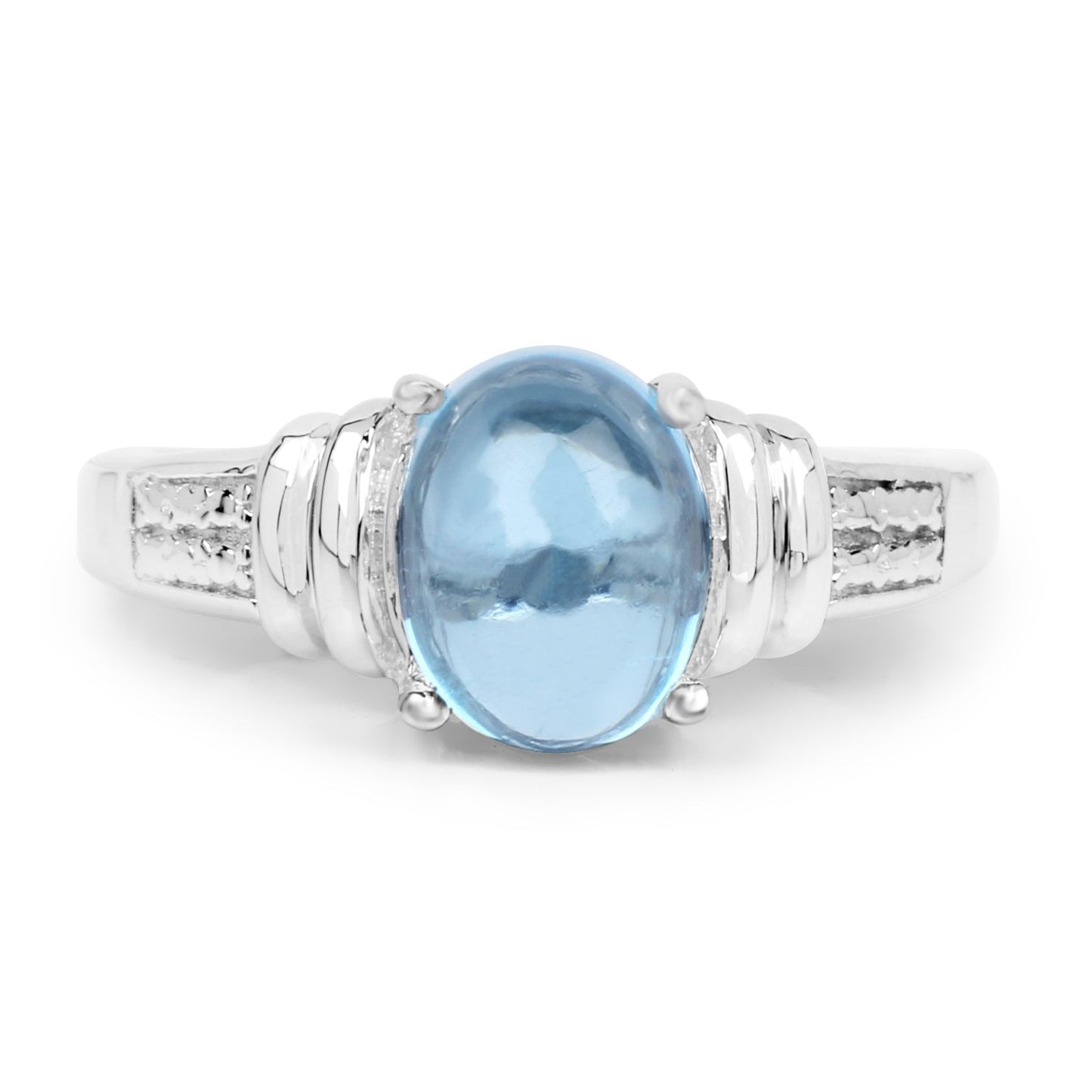 Anillo de plata esterlina con topacio suizo azul genuino de 2.10 quilates