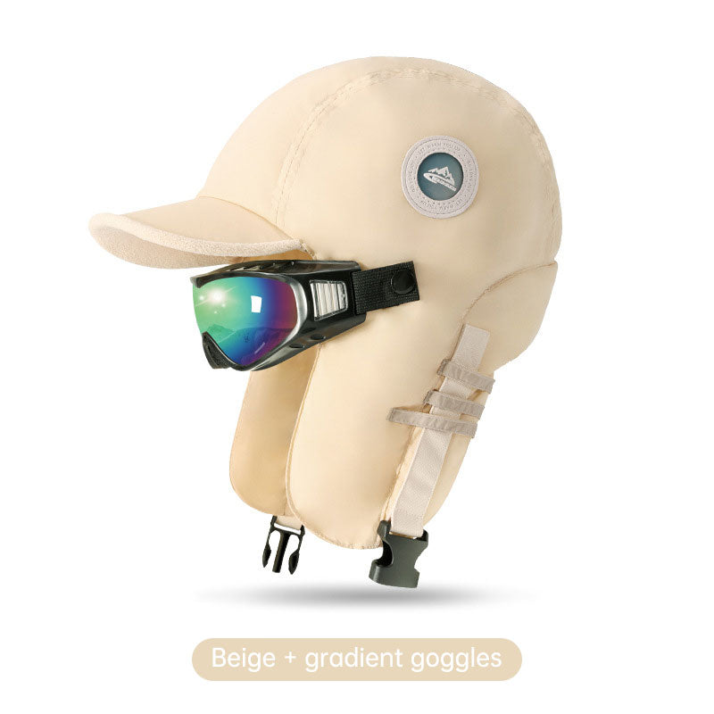 Winter ski hat warm hat men and women winter riding ear windproof plus velvet thickening pilot lei feng hat - Korvel