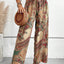 Printed Wide Leg Pants - Korvel