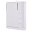 Twin Size Murphy Bed Wall Bed with Sofa and Shelves - White