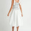 Vestido Midi con Cuerpo Fruncido para Mujeres