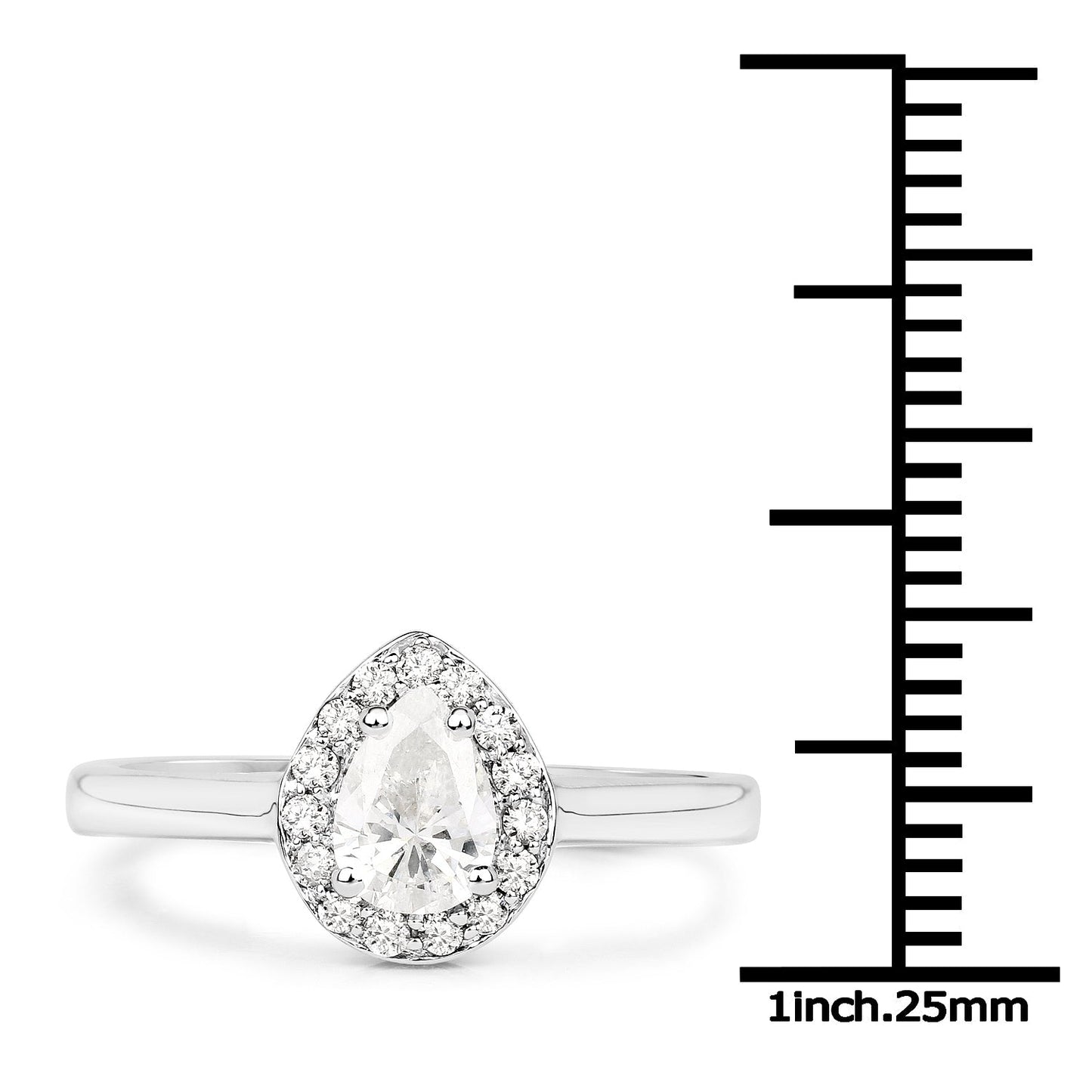 Bague de fiançailles en diamant véritable de 0,64 carat en or blanc 14K