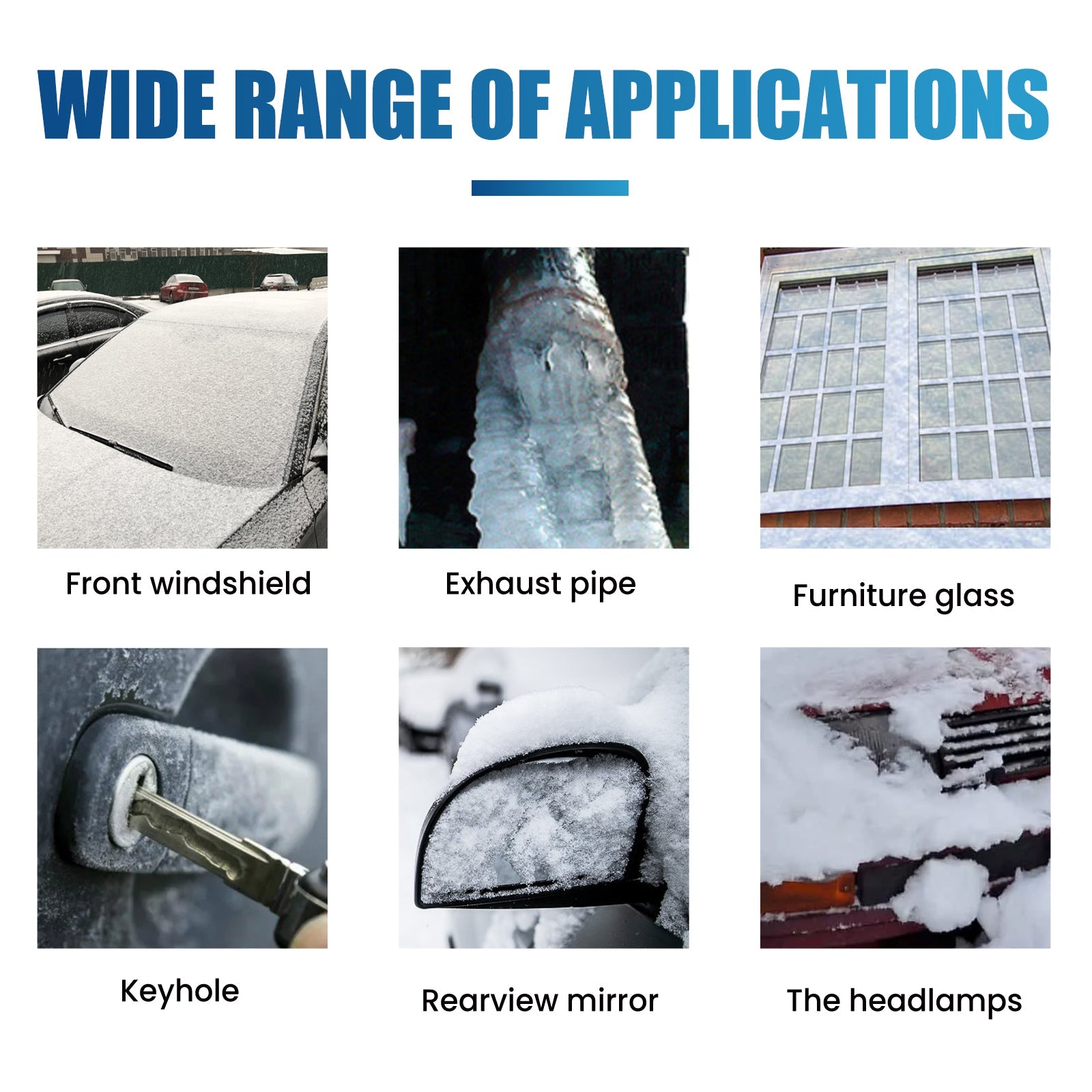 Deicing Agent, Winter Car Glass Fast Melting Snow Remover Front Windshield Snow Repellent - Korvel