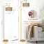 Gold Floor Lamps for Living Room with Remote & Dimmable LED Bulb, Modern Arc Floor Lamp with 3 Color Temperatures - Korvel