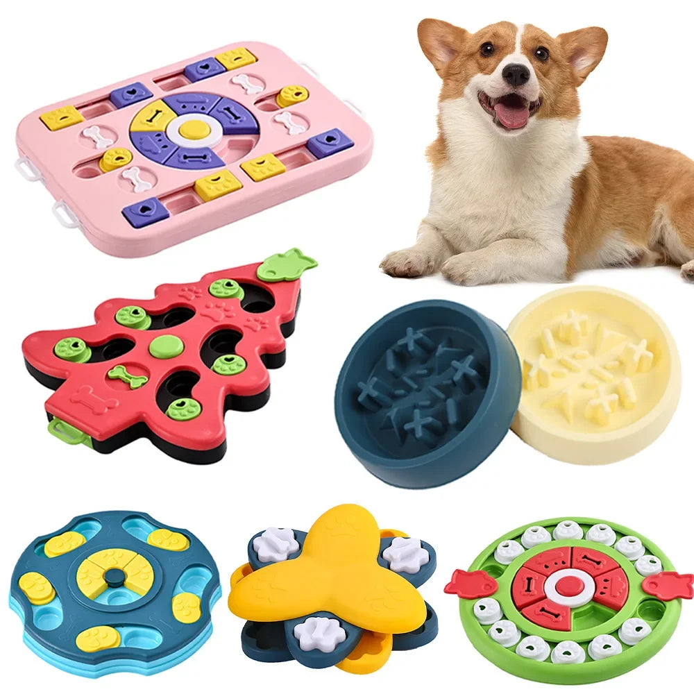 Dog Puzzle Toys Slow Feeder Interactive Increase Puppy IQ Food Dispenser Slowly Eating NonSlip Bowl Pet Cat Dogs Training Game - Korvel