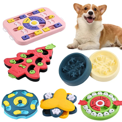 Dog Puzzle Toys Slow Feeder Interactive Increase Puppy IQ Food Dispenser Slowly Eating NonSlip Bowl Pet Cat Dogs Training Game - Korvel