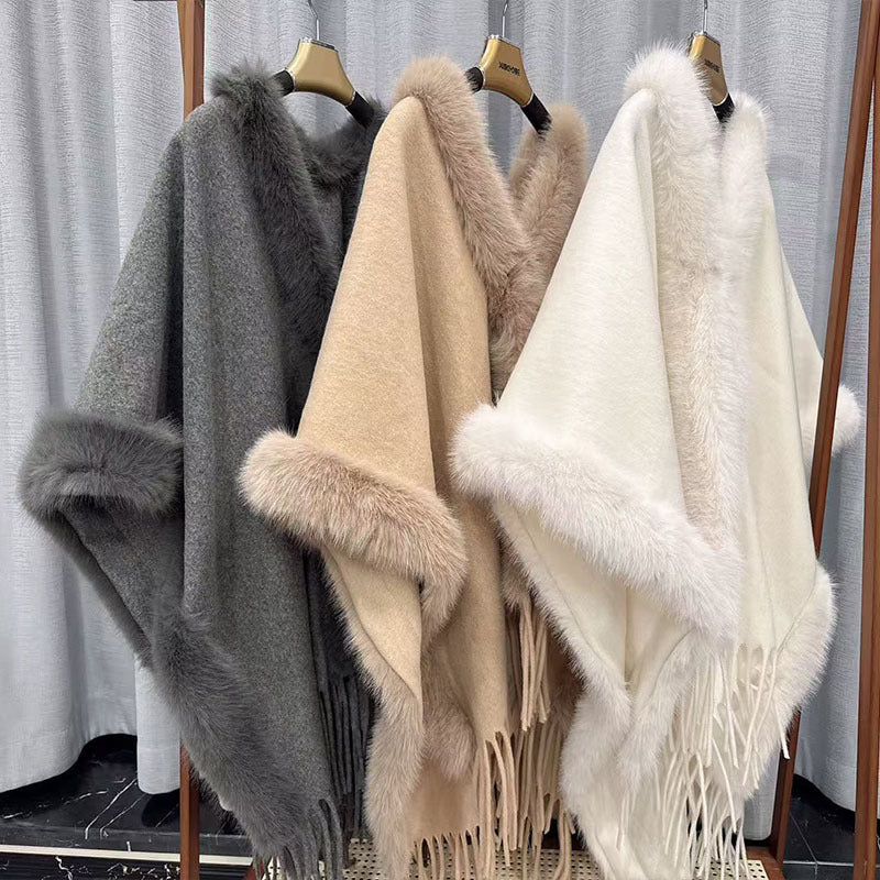 Women's Flow Su Spun Wool Cashmere Double-sided Cloak