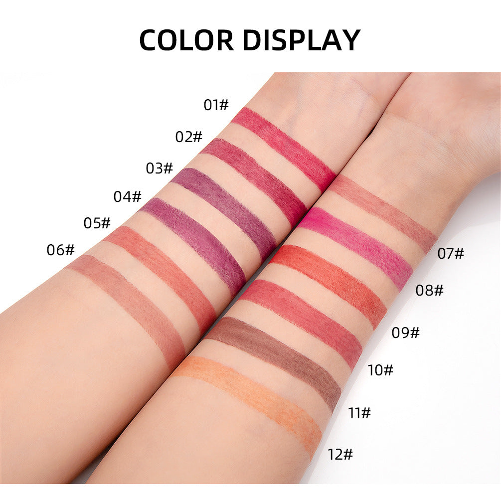 NICEFACE 12 Color Lip Liner Nude Color Modification Is Not Easy To Fade Lip Liner Matte Velvet Lipstick Lip Pencil - Korvel