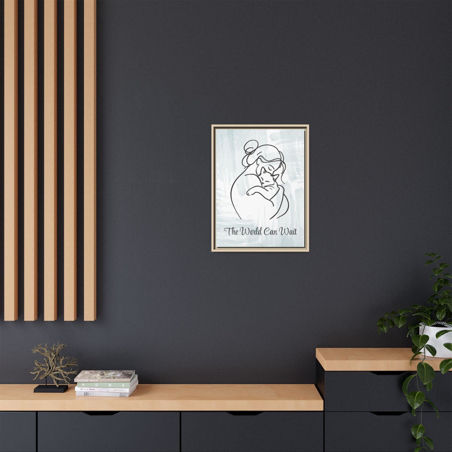 L'impression sur toile Chat Le Monde Peut Attendre
