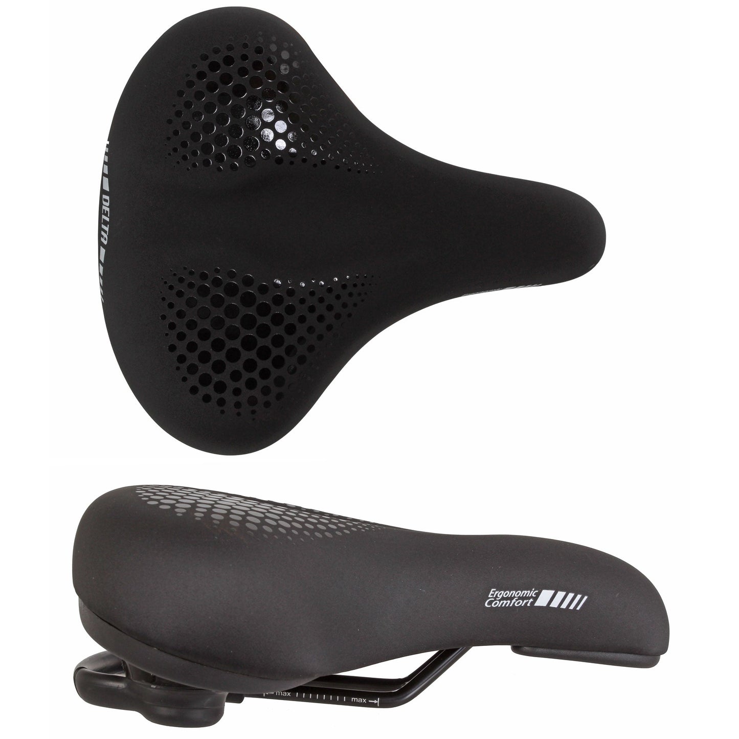 Silla de confort Delta - Asiento de bicicleta premium en negro