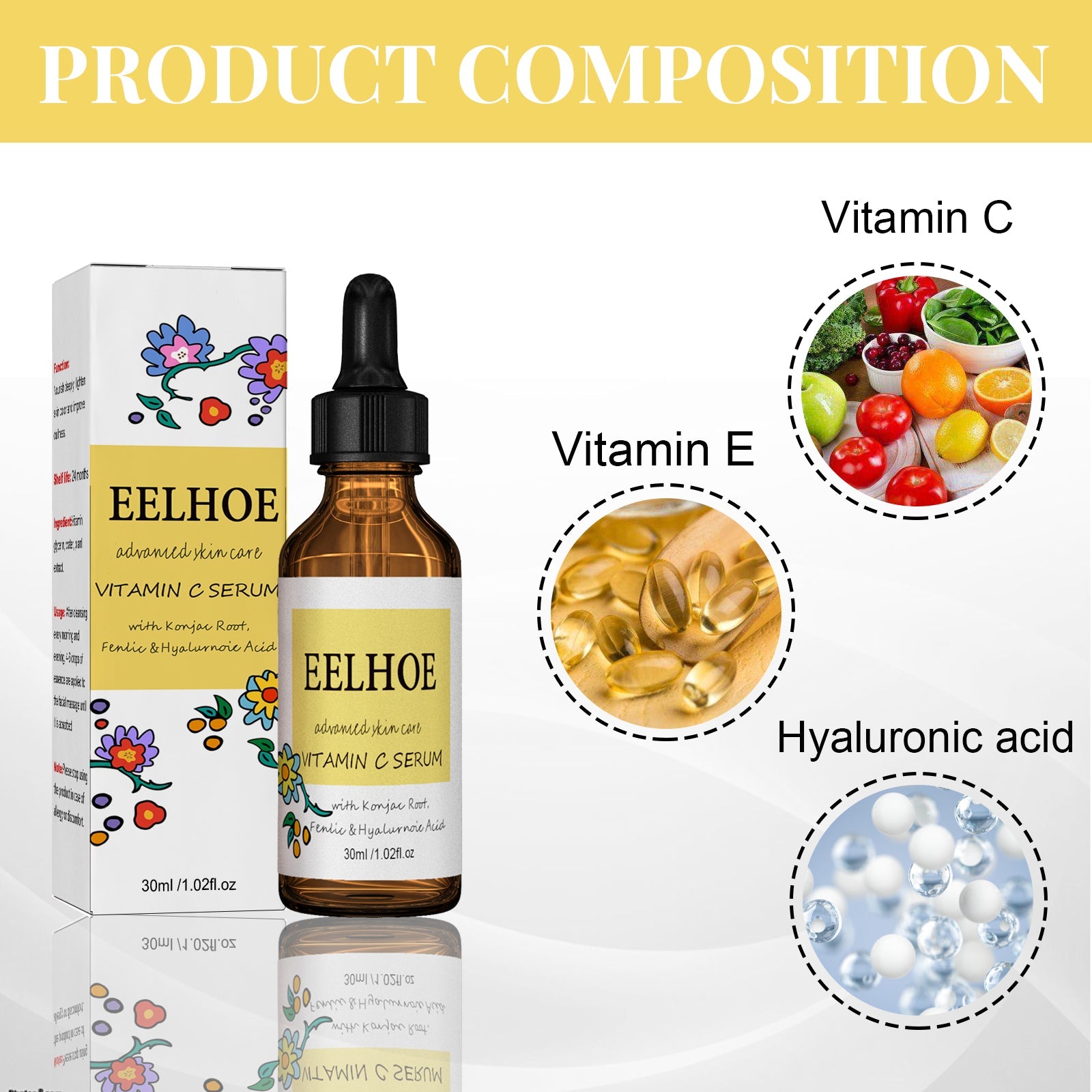 Vitamin C Essence, Brightens Skin, Moisturizes Shrink Pores Firming And Anti-Wrinkle Solution - Korvel