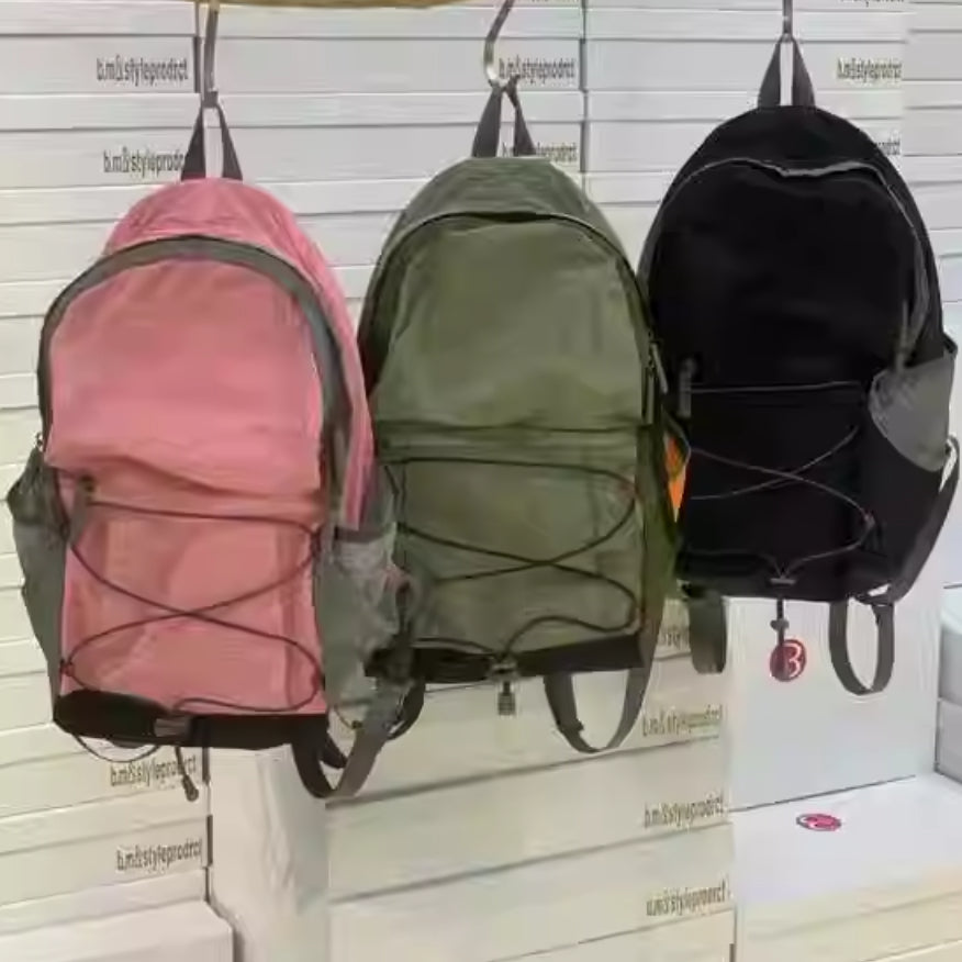 Retro Lightweight Travel Backpack in Contrasting Colors