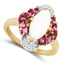 Anillo de Plata Esterlina con Ópalo y Rodolita de 1.90 Quilates
