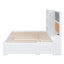 Full Size Daybed with Storage Shelves, Blackboard, Cork board, USB Ports and Twin Size Trundle  White - Korvel