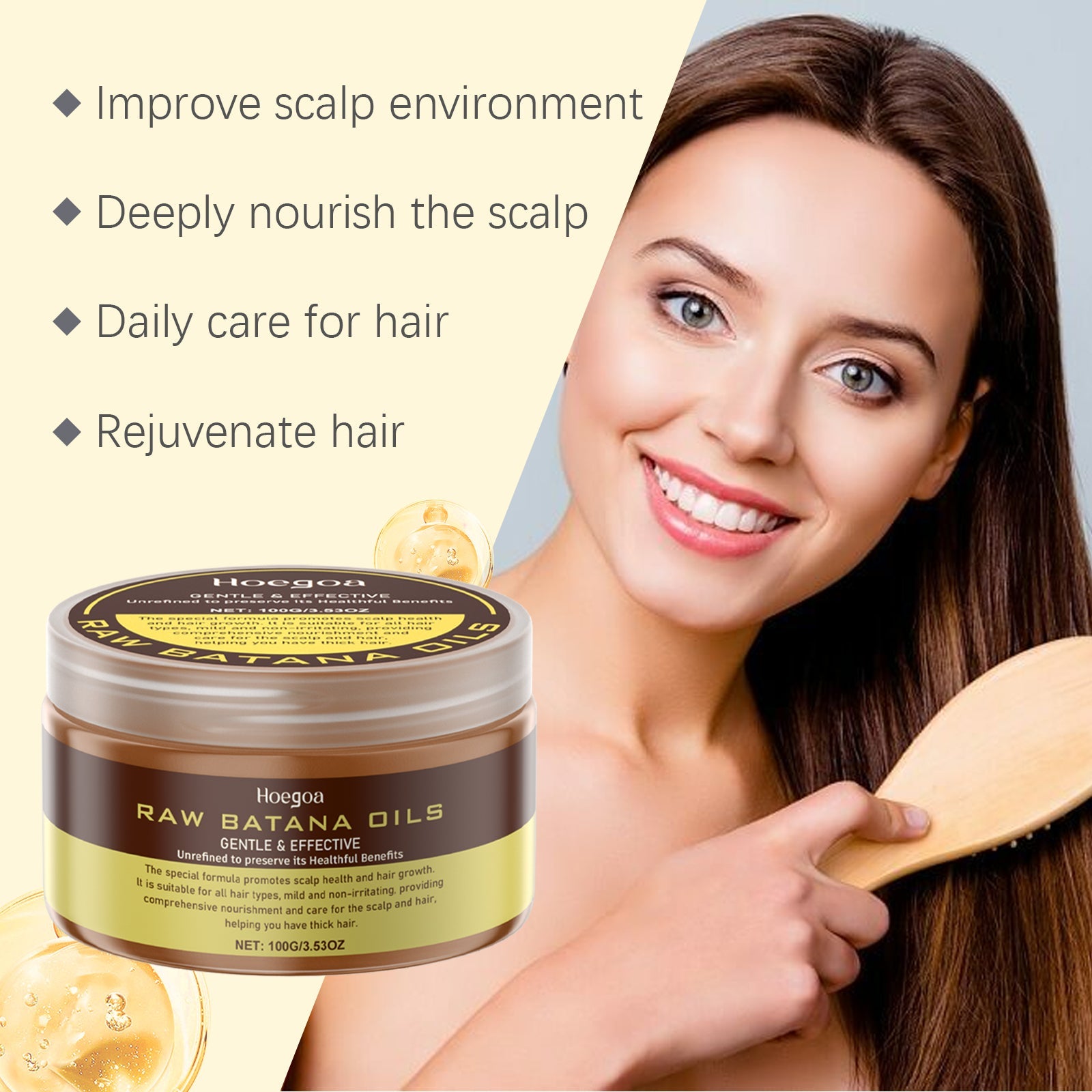 Batana Hair Care Cream Gently Nourishes Hair, Brightens Hair, Softens And Lustrous Hair Care Cream - Korvel