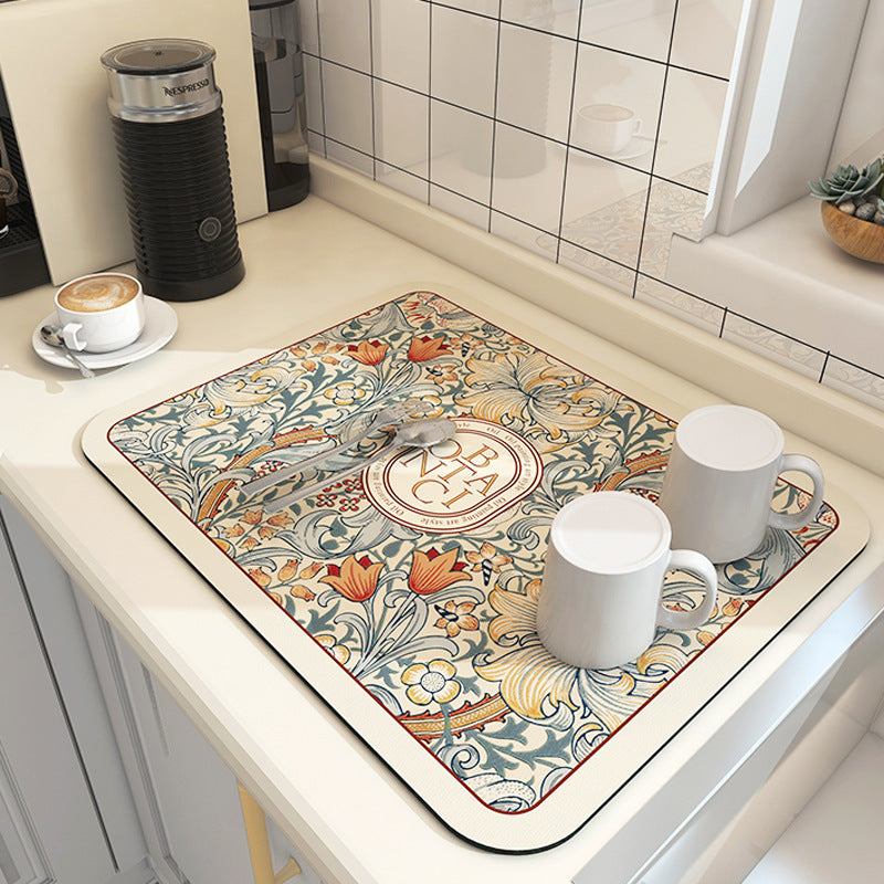 Tapis de drainage de cuisine premium pour vaisselle