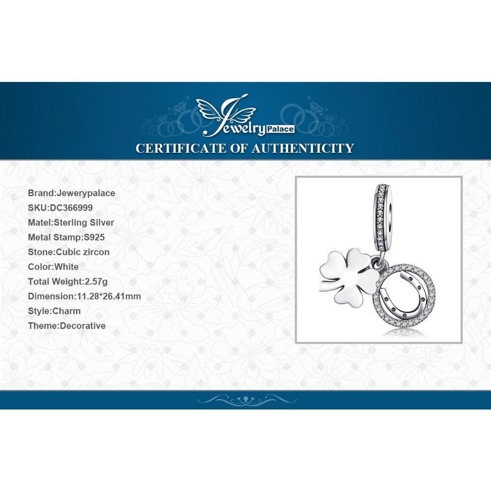 Bijoupalace Perle Charm Trèfle à Quatre Feuilles en Argent Sterling 925